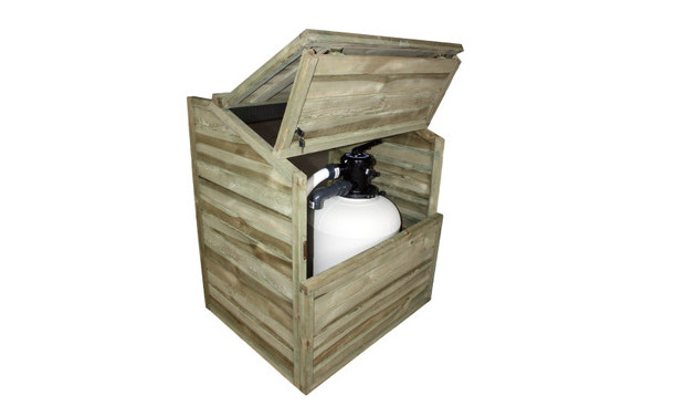 caseta de madera de GRE abierta