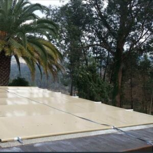 Cubierta de barras (crema) para piscina de 7m x 3,25m ( Medidas totales de 7,40m x 3,65m )