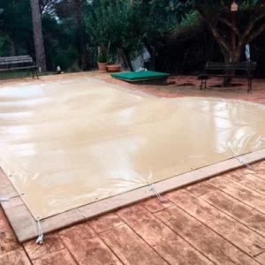 (DOS(2) CUBIERTAS)* Cobertor de Invierno Color+ 580gr/m2 (Crema/Crema) para piscina de medidas: 2,50m x 1,60m